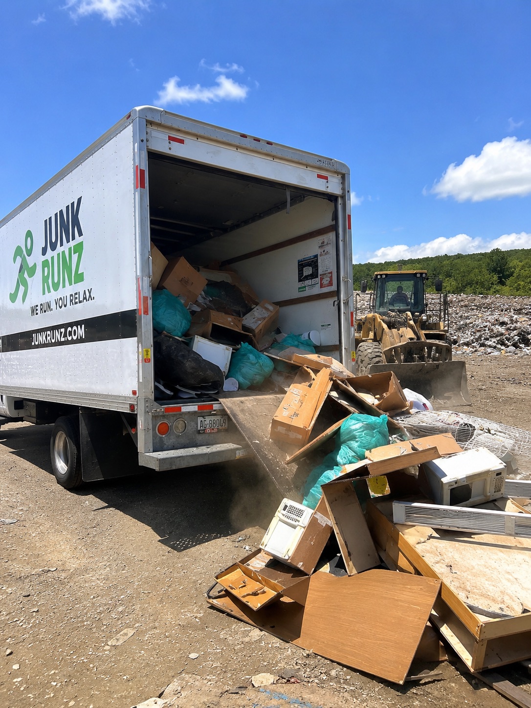 JunkRunz truck dumping at facility